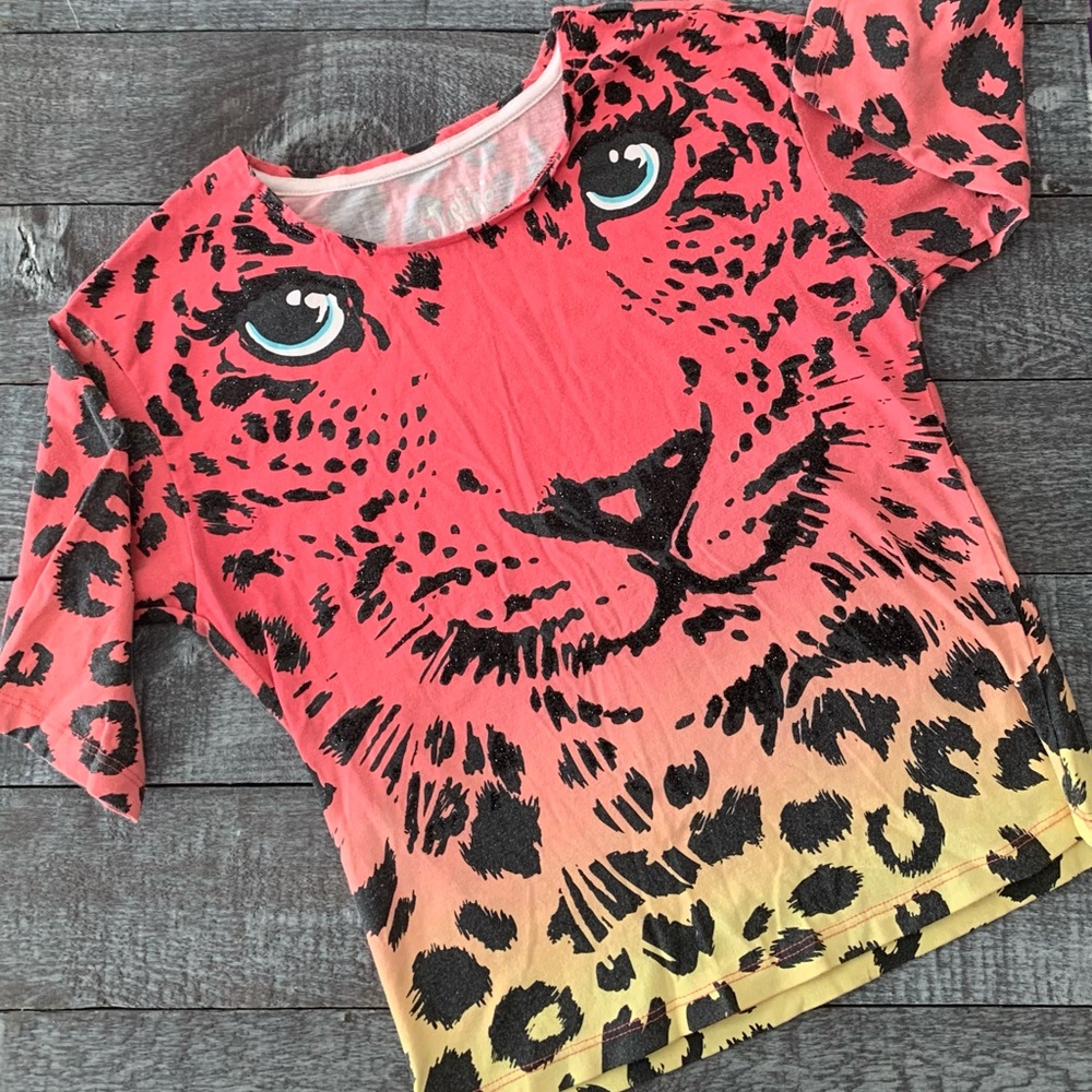 Justice Leopard 3/4 Sleeve Top